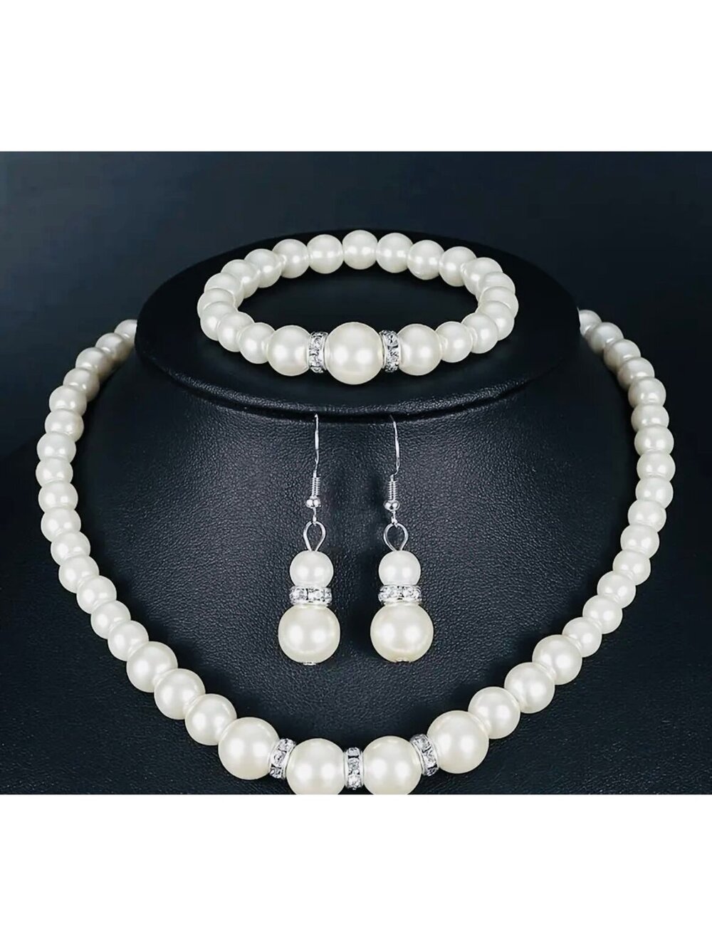 New - Vintage Inspired -Elegant Faux Pearl w/Zirconia accents Jewelry Set